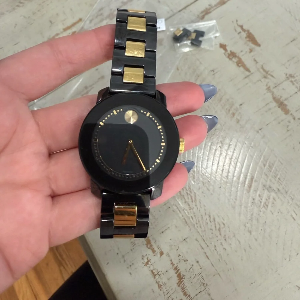 Movado Bold Black and Gold Watch - Picture 9 of 15